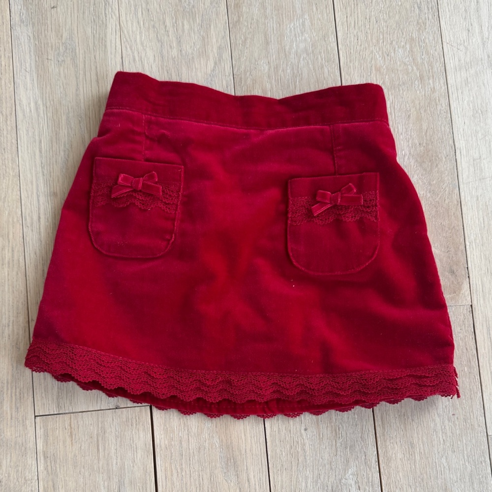 The Children's Place Vibrant Red velvet Skirt